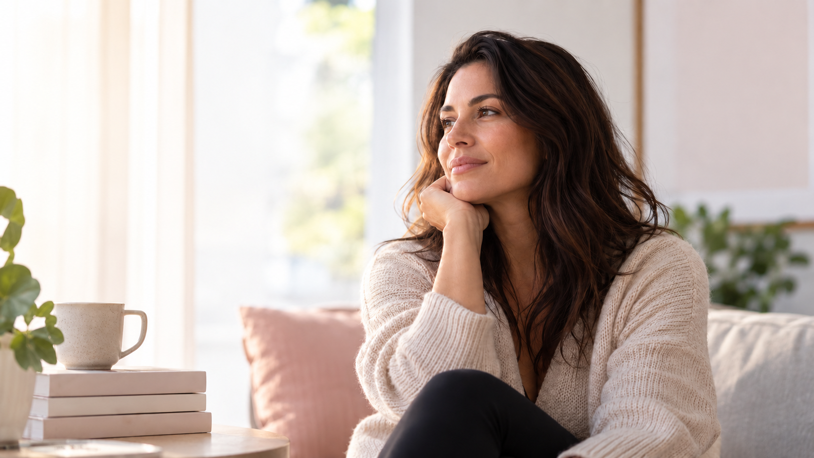 Woman considering her pelvic health and seeking professional support